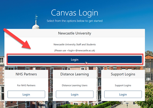 Image of Canvas Login Screen